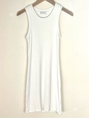 Stillwater simple white ribbed short tank dress size extra small